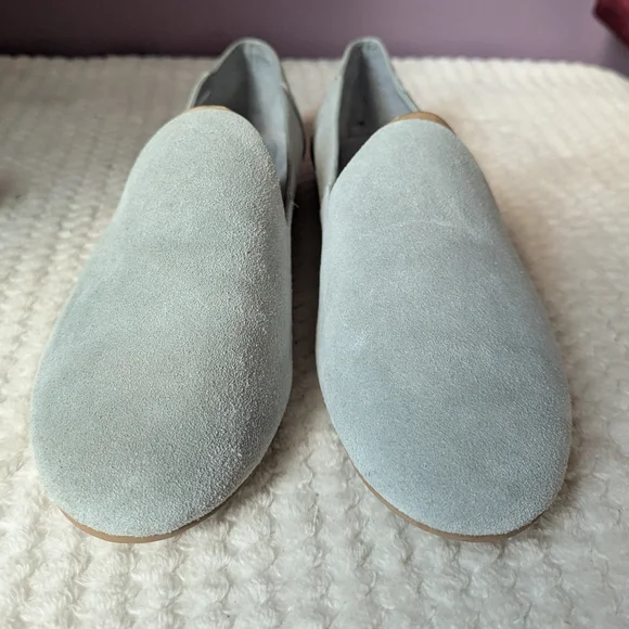 New TOMS Darcy Dusty Blue Grey Suede Loafers Flats Size 8.5 - Picture 4 of 8